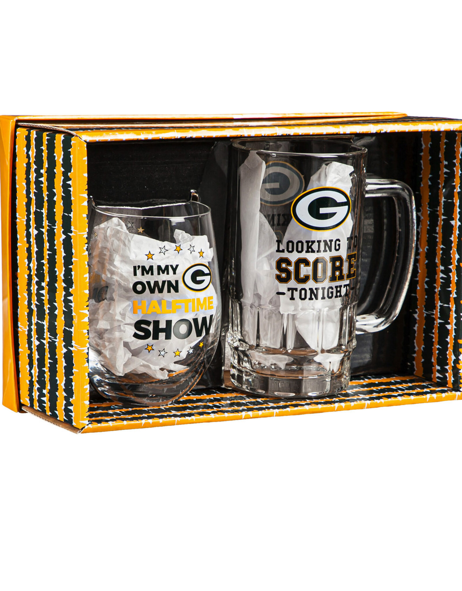 EVERGREEN Green Bay Packers Stemless Wine & Stein Gift Set