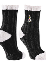 TWIN CITY KNITTING CO Youngstown State Penguins Warm Fuzzy Socks - Black