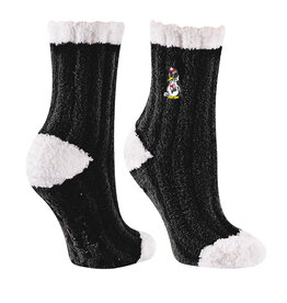 TWIN CITY KNITTING CO Youngstown State Penguins Warm Fuzzy Socks - Black