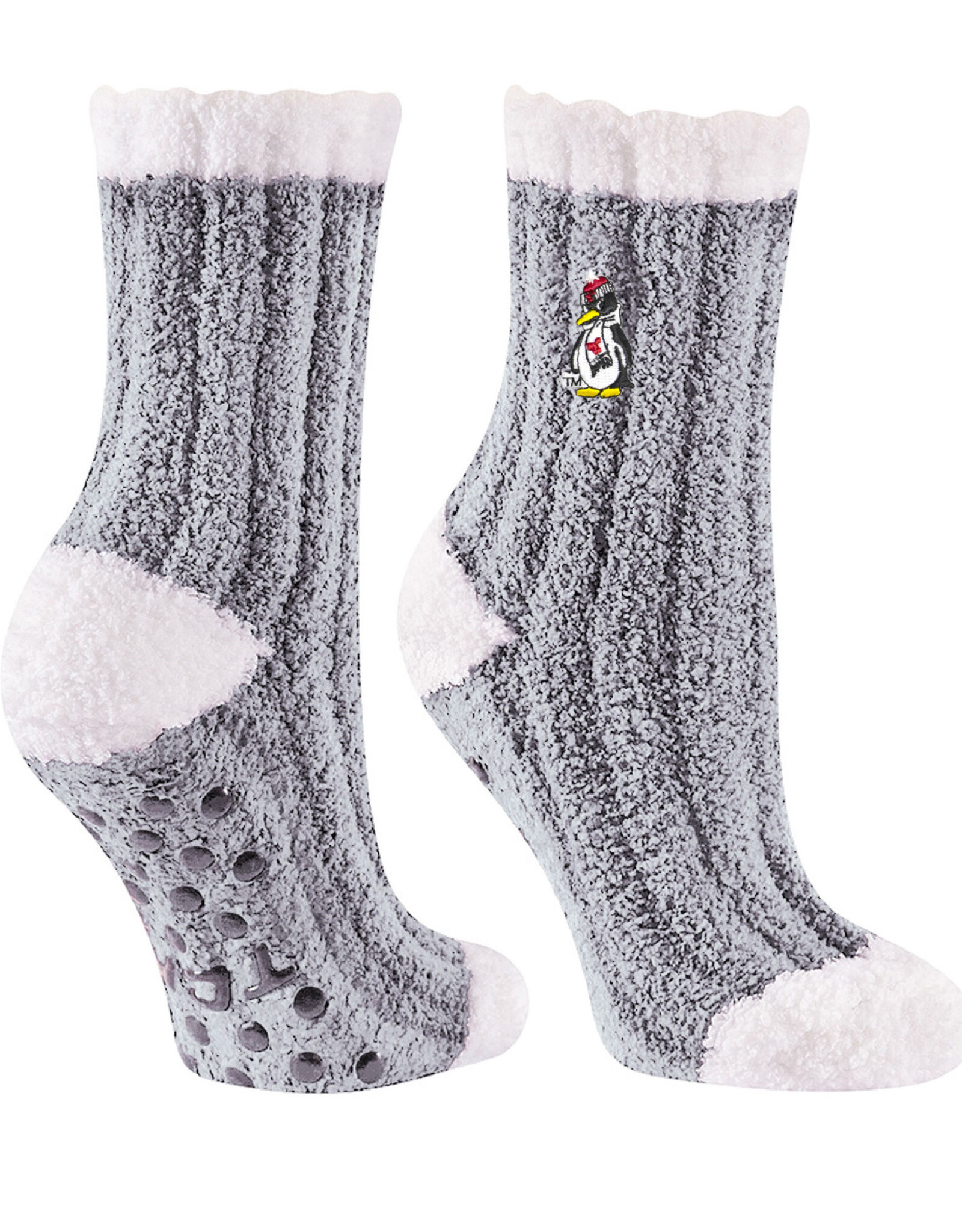 TWIN CITY KNITTING CO Youngstown State Penguins Warm Fuzzy Socks - Grey