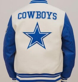 Pro Standard Dallas Cowboys Men's Classic Retro Wool Varsity Jacket - Eggshell