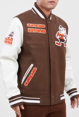 Pro Standard Cleveland Browns Men's Classic Retro Wool Varsity Jacket - Brown