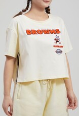 Pro Standard Cleveland Browns Women's Retro Classic Boxy Tee - Eggshell