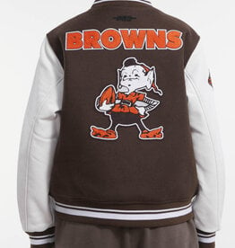 Pro Standard Cleveland Browns Women's Retro Classic Wool Varsity Jacket - Brown