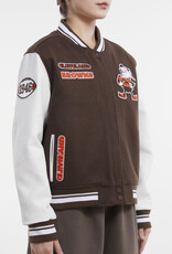 Pro Standard Cleveland Browns Women's Retro Classic Wool Varsity Jacket - Brown