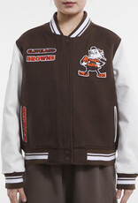 Pro Standard Cleveland Browns Women's Retro Classic Wool Varsity Jacket - Brown