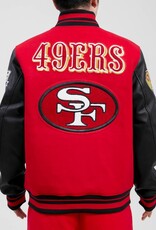 Pro Standard San Francisco 49ers Men's Classic Retro Wool Varsity Jacket - Red