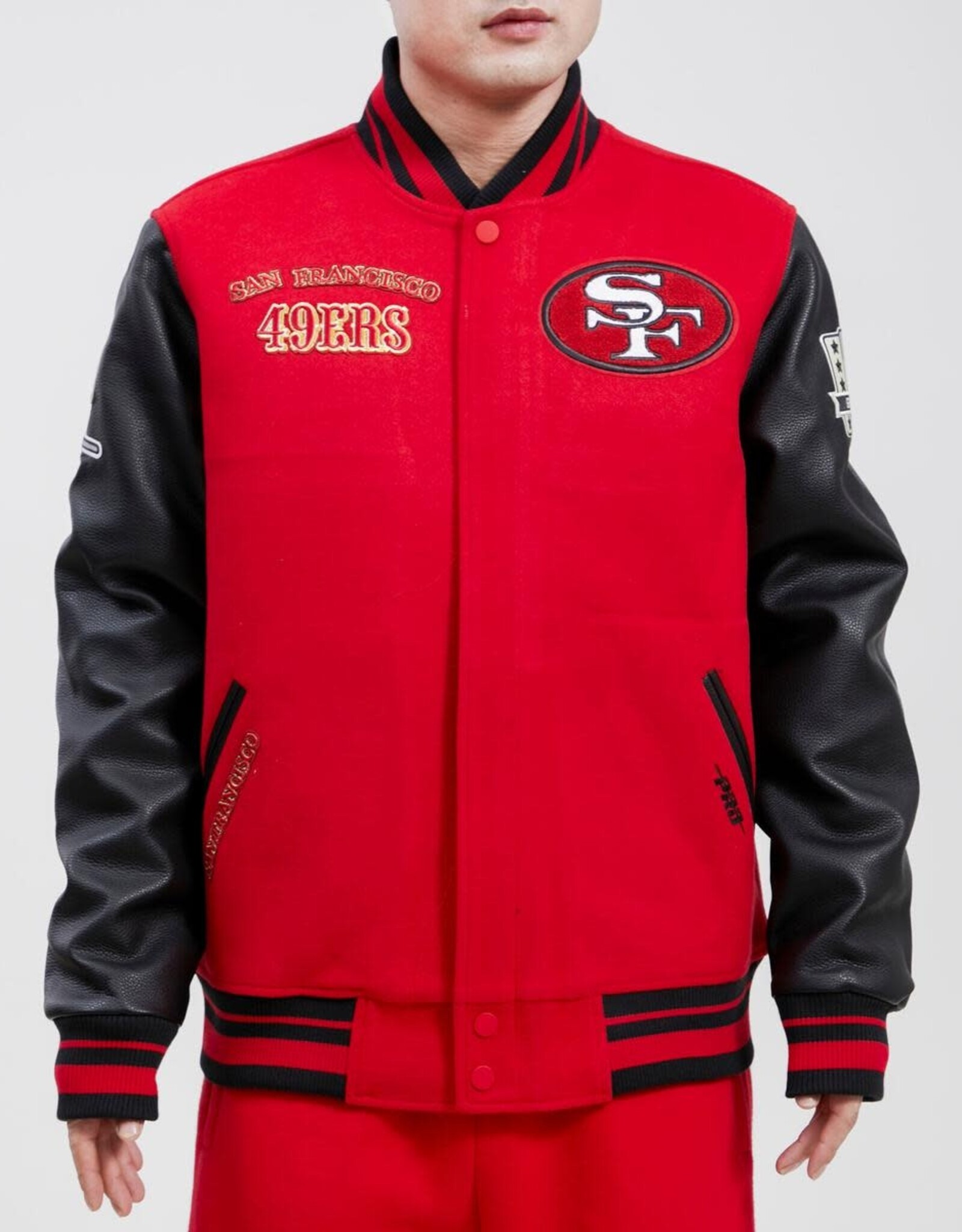 Pro Standard San Francisco 49ers Men's Classic Retro Wool Varsity Jacket - Red