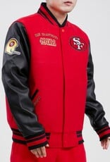 Pro Standard San Francisco 49ers Men's Classic Retro Wool Varsity Jacket - Red