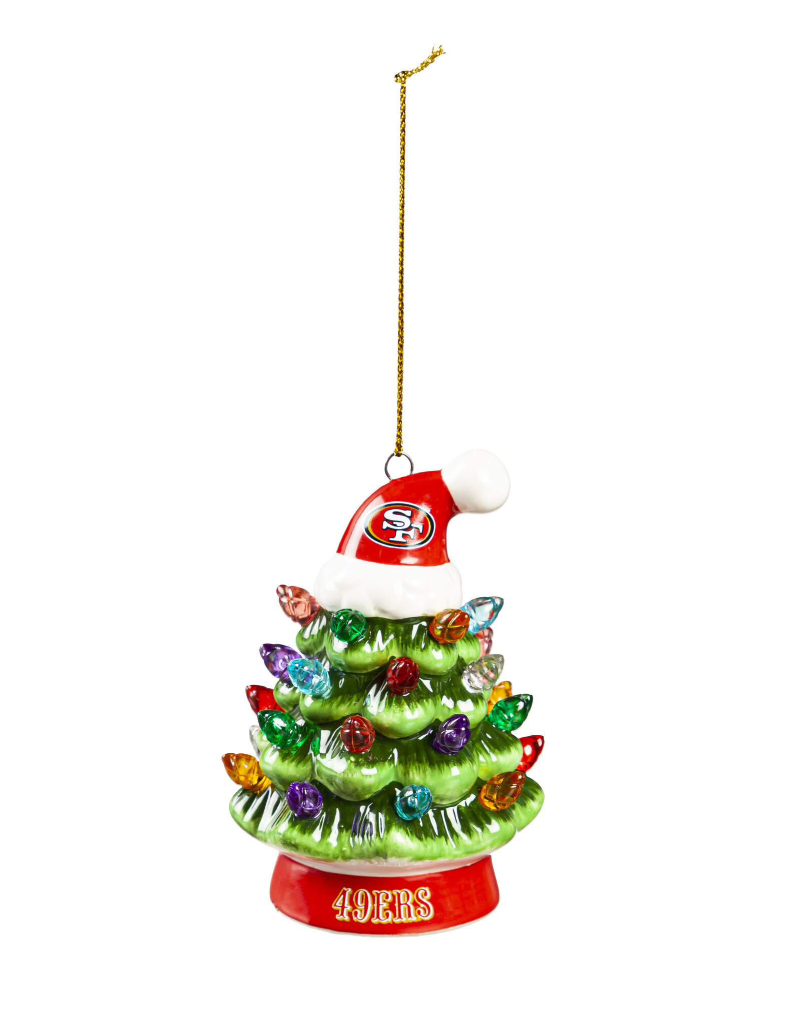 EVERGREEN San Francisco 49ers 4" Lighted LED Ceramic Tree Ornament