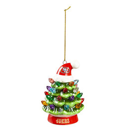 EVERGREEN San Francisco 49ers 4" Lighted LED Ceramic Tree Ornament