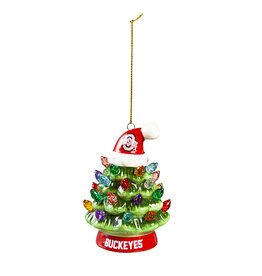 EVERGREEN Ohio State Buckeyes 4" Lighted LED Ceramic Tree Ornament