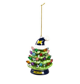 EVERGREEN Michigan Wolverines 4" Lighted LED Ceramic Tree Ornament