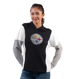 GIII Pittsburgh Steelers Women's Game Plan Bling Pullover Hoodie