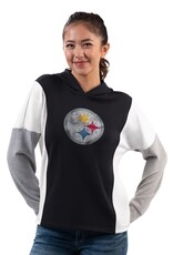GIII Pittsburgh Steelers Women's Game Plan Bling Pullover Hoodie