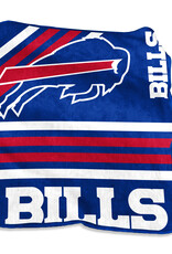 Logo Brands Buffalo Bills 50x60 Raschel Plush Striped Throw