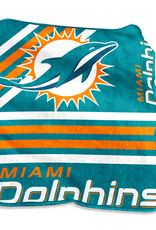 Logo Brands Miami Dolphins 50x60 Raschel Plush Striped Throw