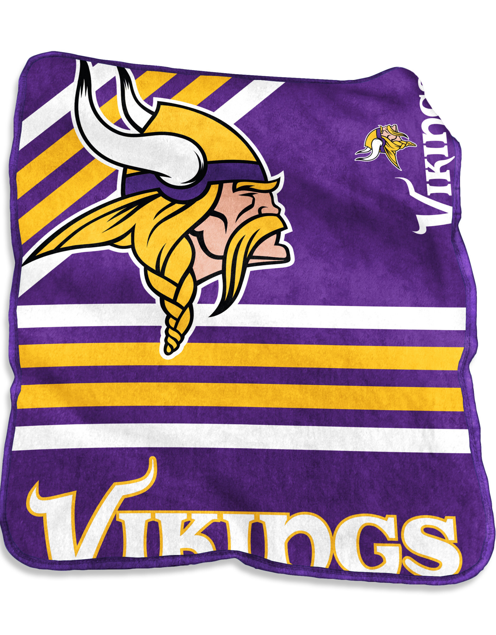 Logo Brands Minnesota Vikings 50x60 Raschel Plush Striped Throw