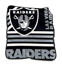 Logo Brands Las Vegas Raiders 50x60 Raschel Plush Striped Throw