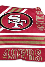 Logo Brands San Francisco 49ers 50x60 Raschel Plush Striped Throw