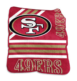 Logo Brands San Francisco 49ers 50x60 Raschel Plush Striped Throw