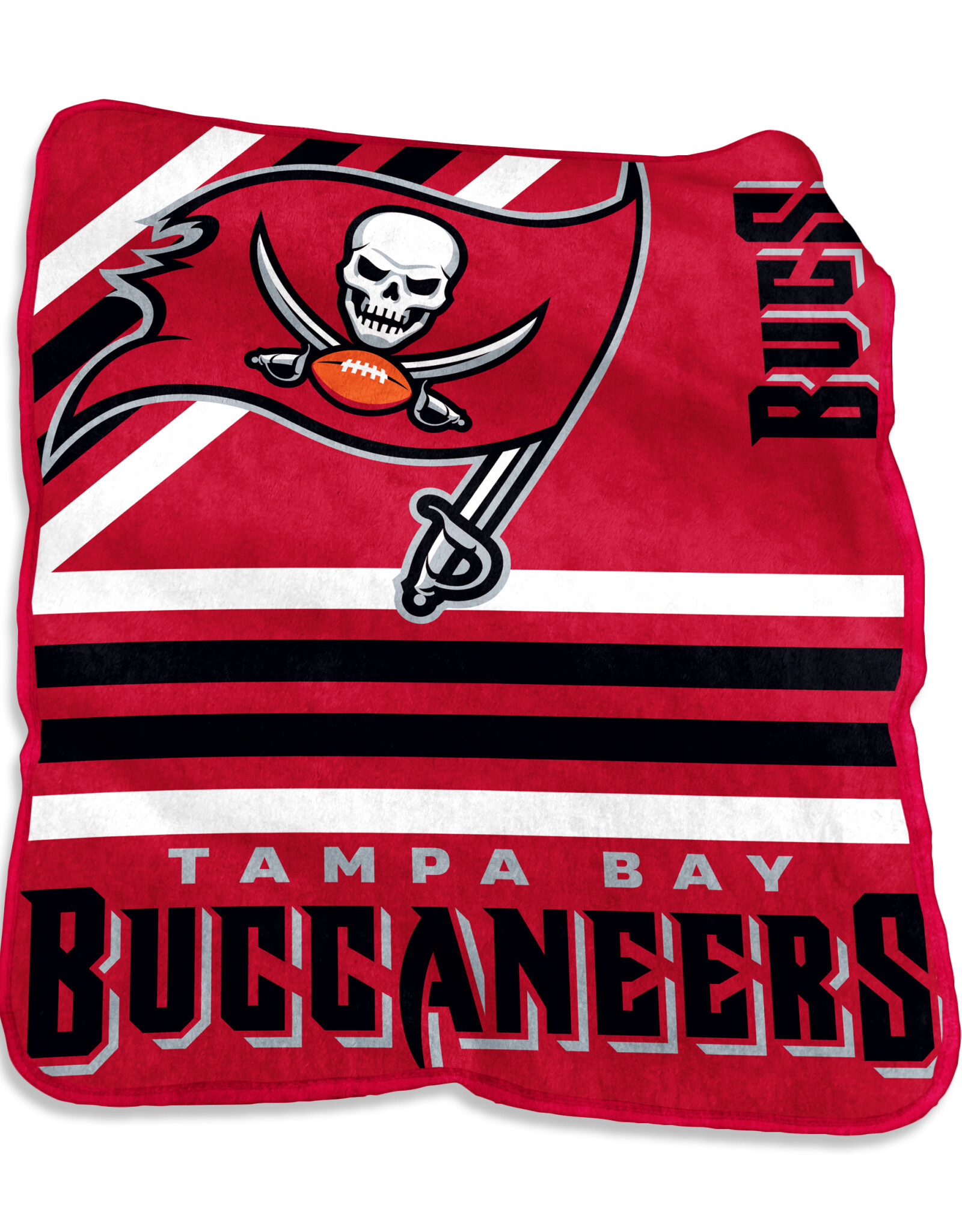 Logo Brands Tampa Bay Buccaneers 50x60 Raschel Plush Striped Throw