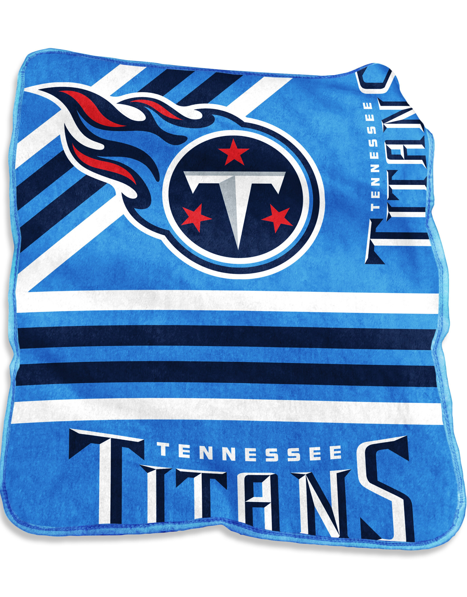 Logo Brands Tennessee Titans 50x60 Raschel Plush Striped Throw