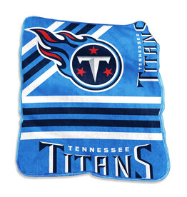 Logo Brands Tennessee Titans 50x60 Raschel Plush Striped Throw