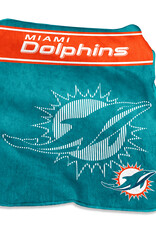 Logo Brands Miami Dolphins 60x80 Raschel Plush Digitized Blanket