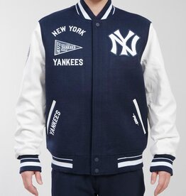 Pro Standard New York Yankees Men's Classic Retro Wool Varsity Jacket - Navy