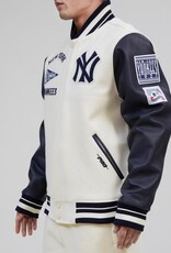 Pro Standard New York Yankees Men's Classic Retro Wool Varsity Jacket - Eggshell