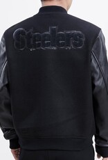 Pro Standard Pittsburgh Steelers Men's Triple Black Varsity Jacket