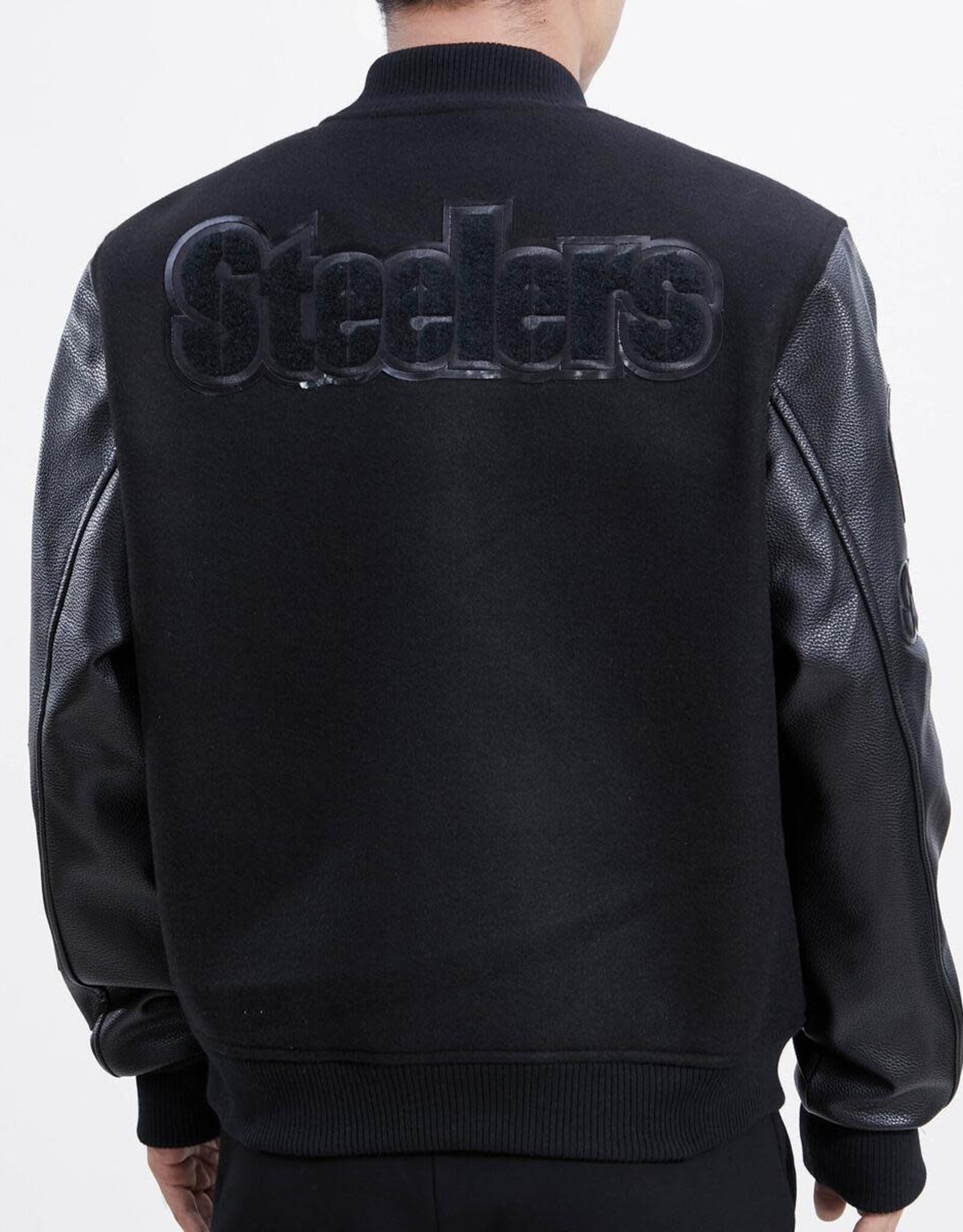 Pro Standard Pittsburgh Steelers Men's Triple Black Varsity Jacket