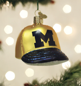OLD WORLD CHRISTMAS Michigan Wolverines Baseball Cap Ornament