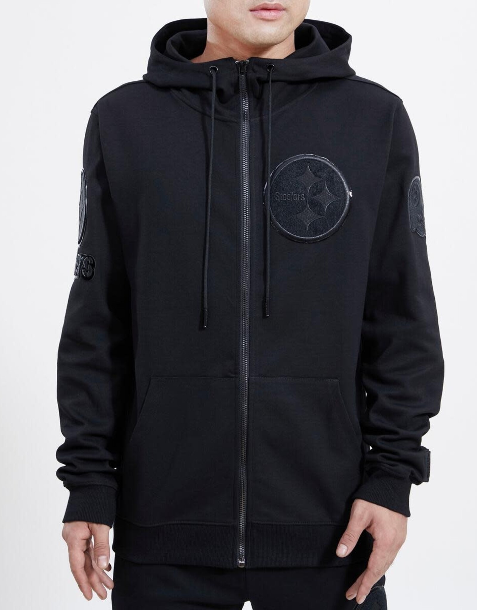 Pro Standard Pittsburgh Steelers Men's Triple Black Front Zip Hoodie