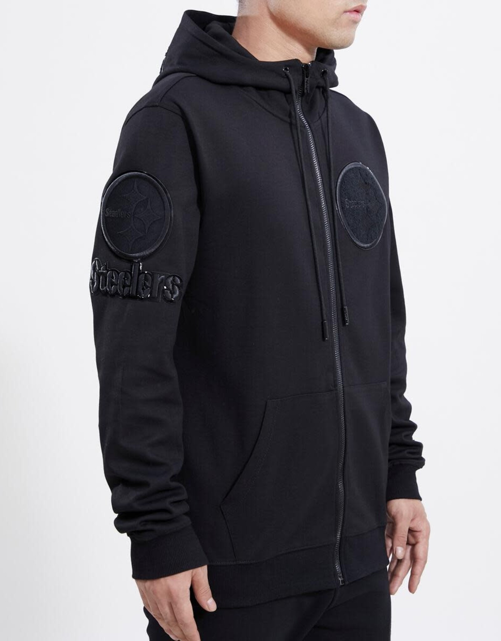Pro Standard Pittsburgh Steelers Men's Triple Black Front Zip Hoodie
