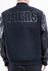 Pro Standard San Francisco Men's 49ers Triple Black Varsity Jacket
