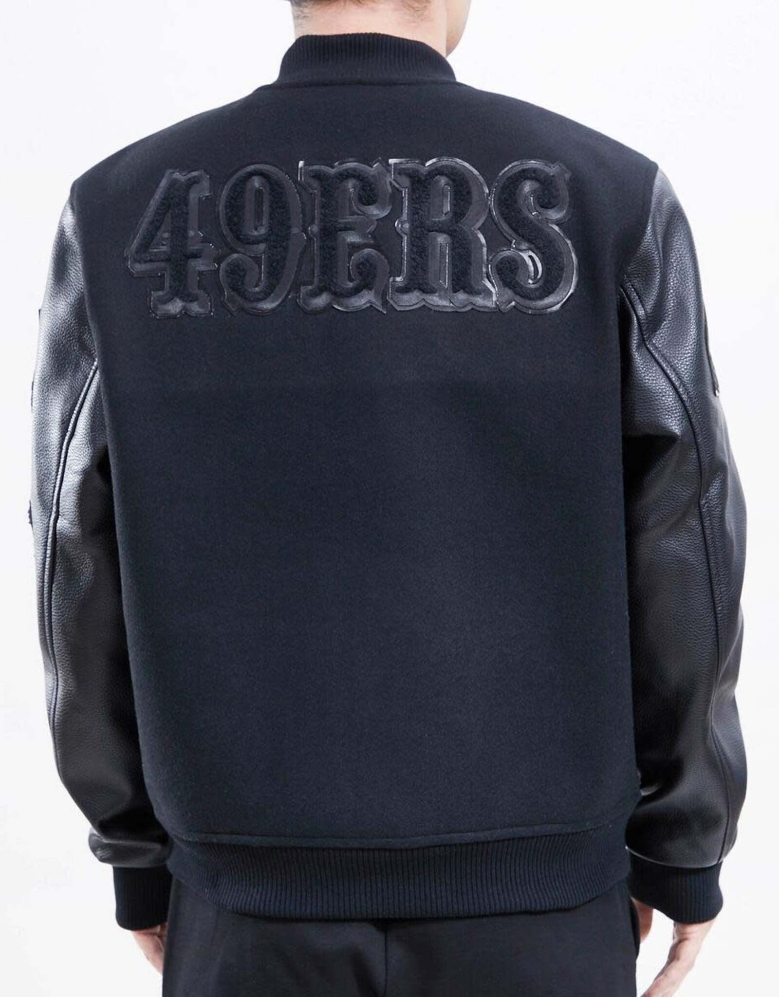Pro Standard San Francisco Men's 49ers Triple Black Varsity Jacket