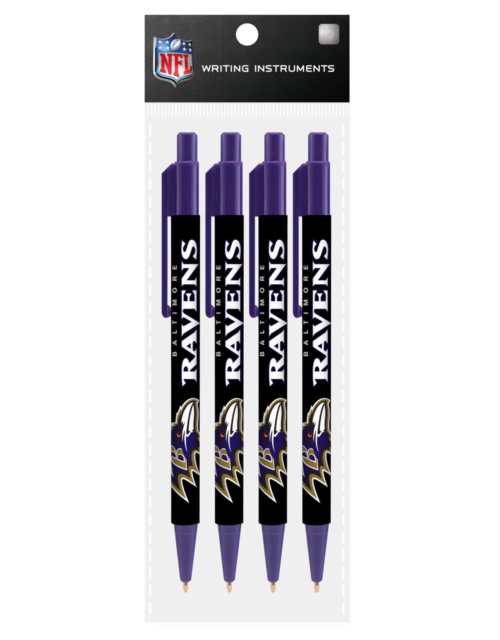 Mojo Licensing Baltimore Ravens 4-Pack Pens
