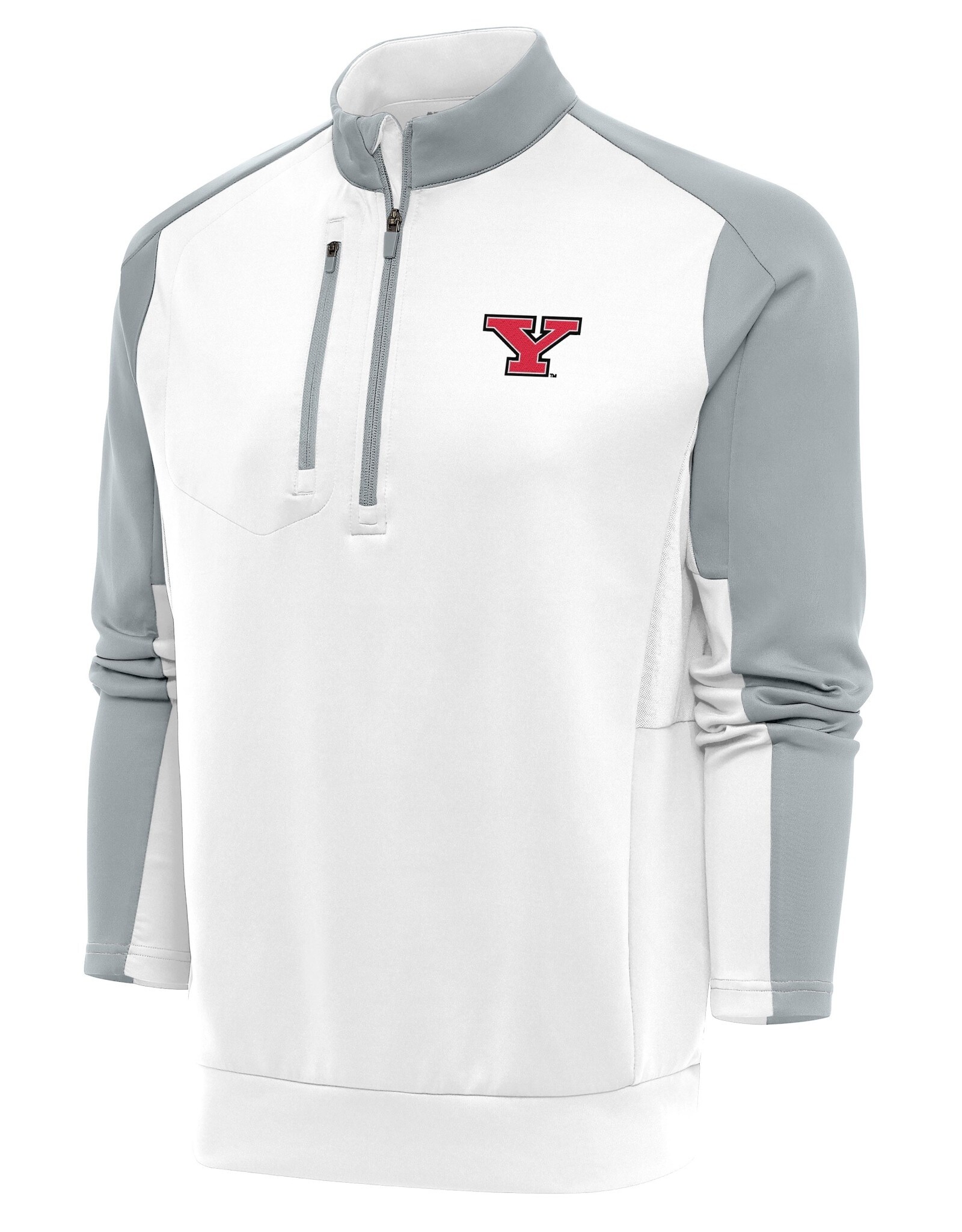 ANTIGUA Youngstown State Penguins Men's Team Quarter Zip Pullover Top - White/Grey