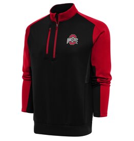 ANTIGUA Ohio State Buckeyes Men's Team Quarter Zip Pullover Top - Red/Black