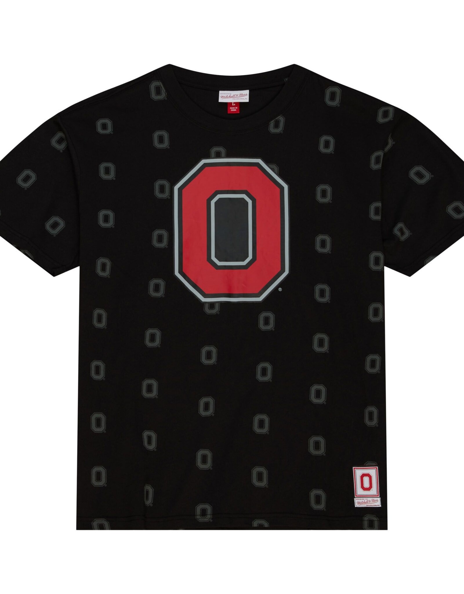 Mitchell & Ness Ohio State Buckeyes Men' AOP Short Sleeve All Over Print Tee