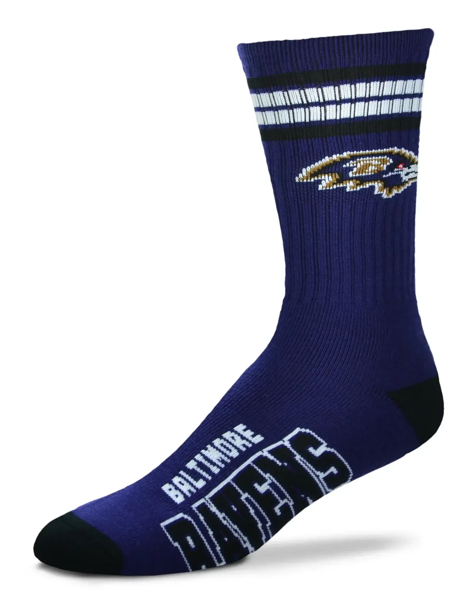 For Bare Feet Baltimore Ravens Men's Deuce Crew Socks