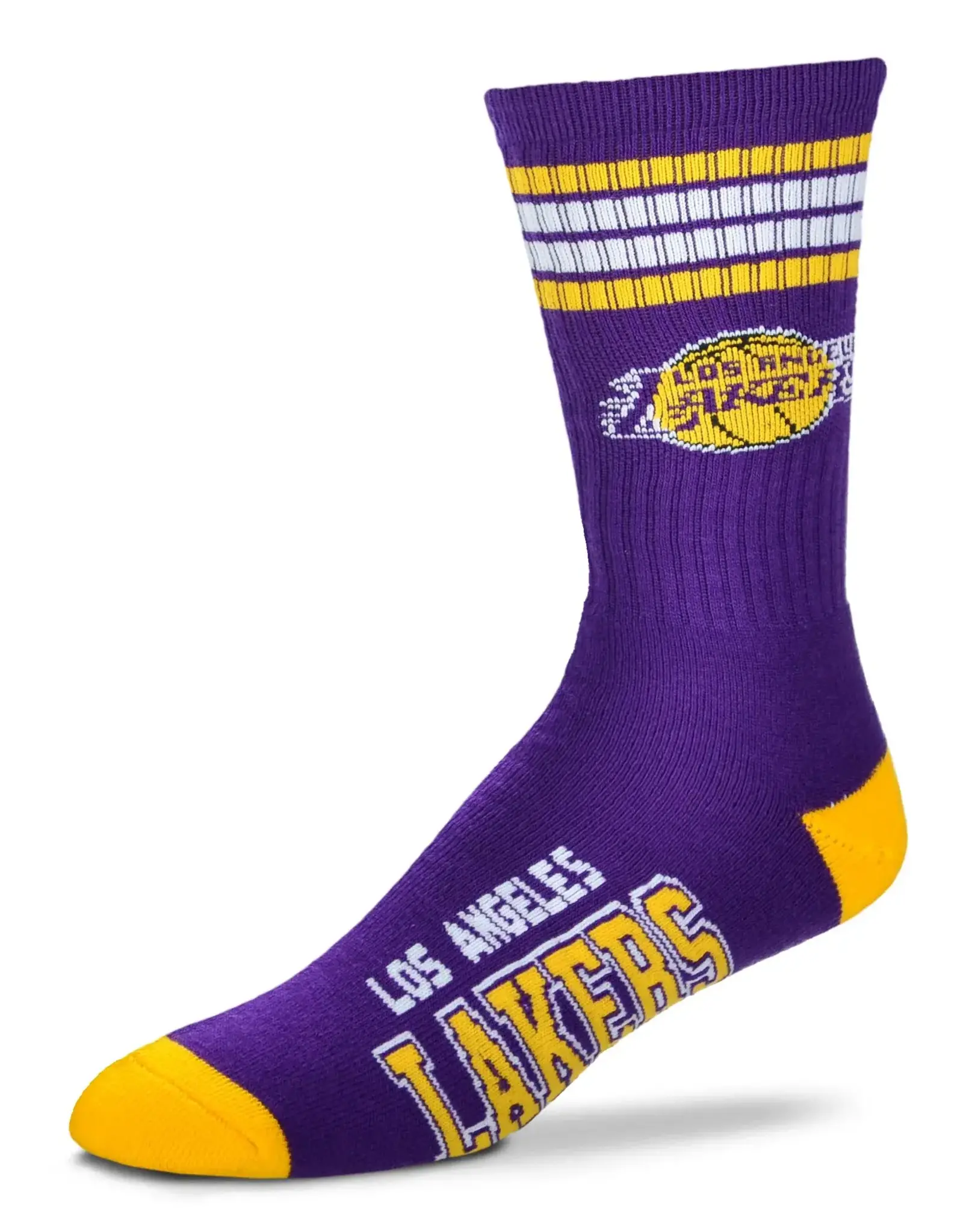 For Bare Feet Los Angeles Lakers Men's Deuce Crew Socks