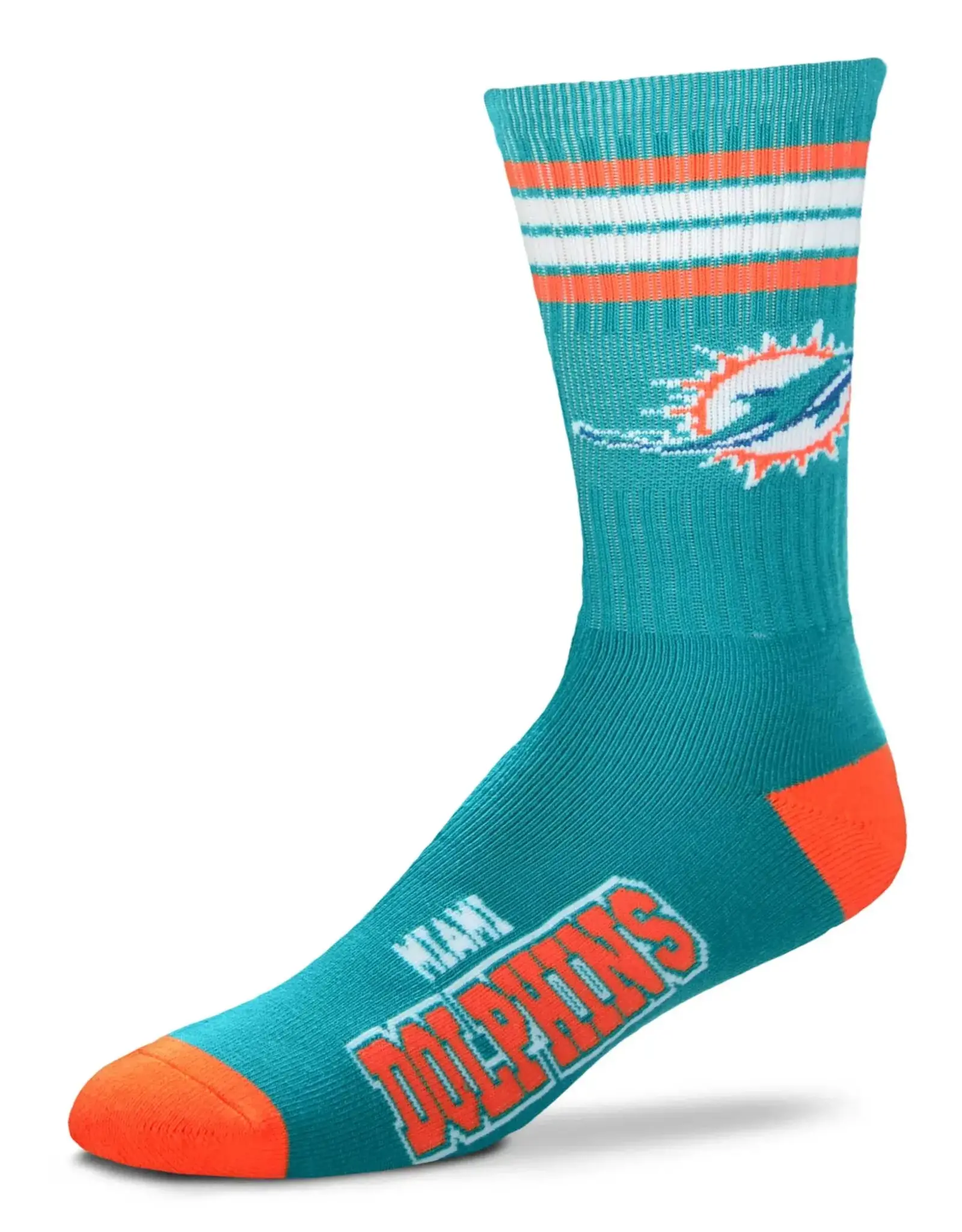 For Bare Feet Miami Dolphins Men's Deuce Crew Socks