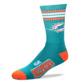 For Bare Feet Miami Dolphins Men's Deuce Crew Socks