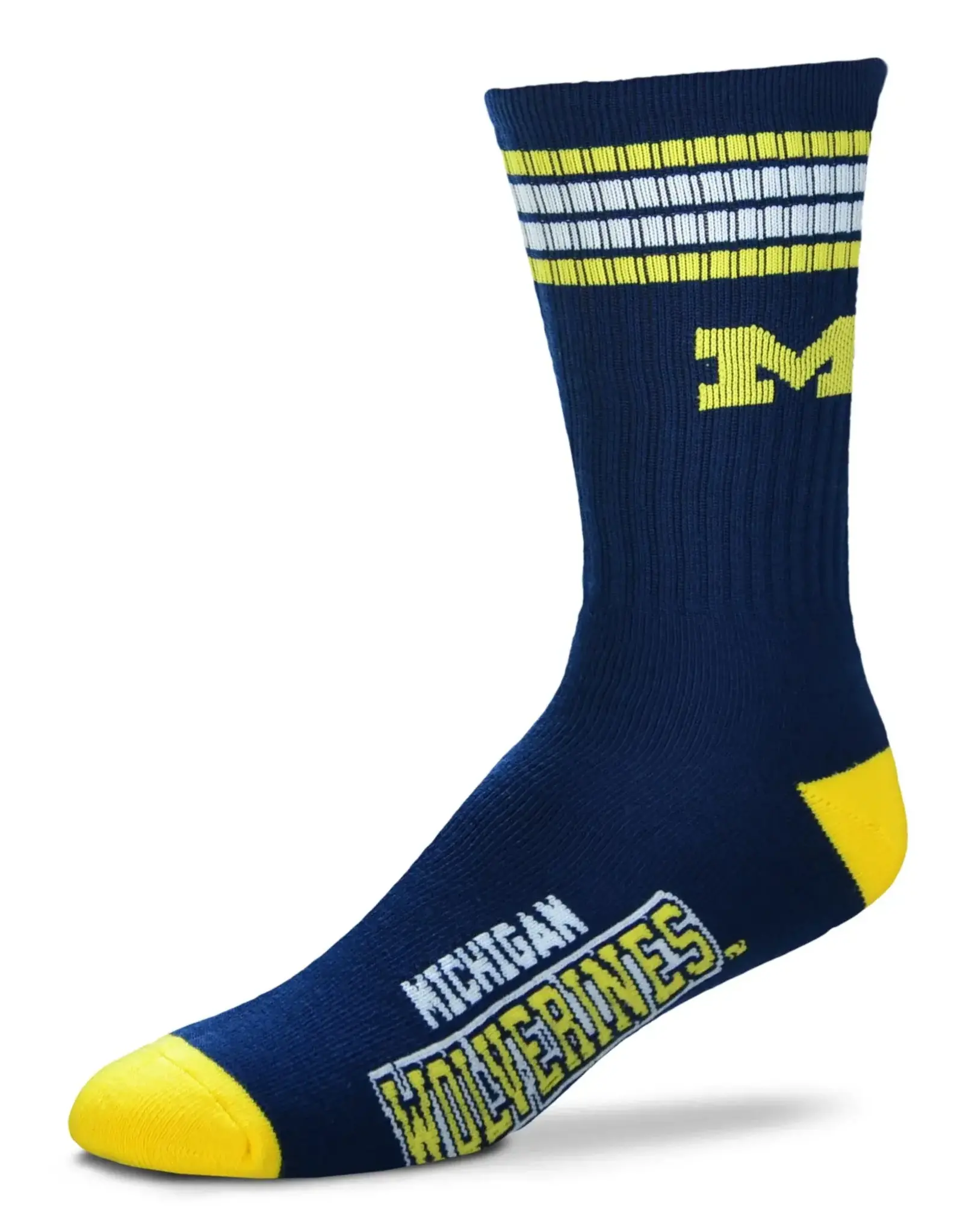 For Bare Feet Michigan Wolverines Men's Deuce Crew Socks