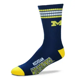 For Bare Feet Michigan Wolverines Men's Deuce Crew Socks