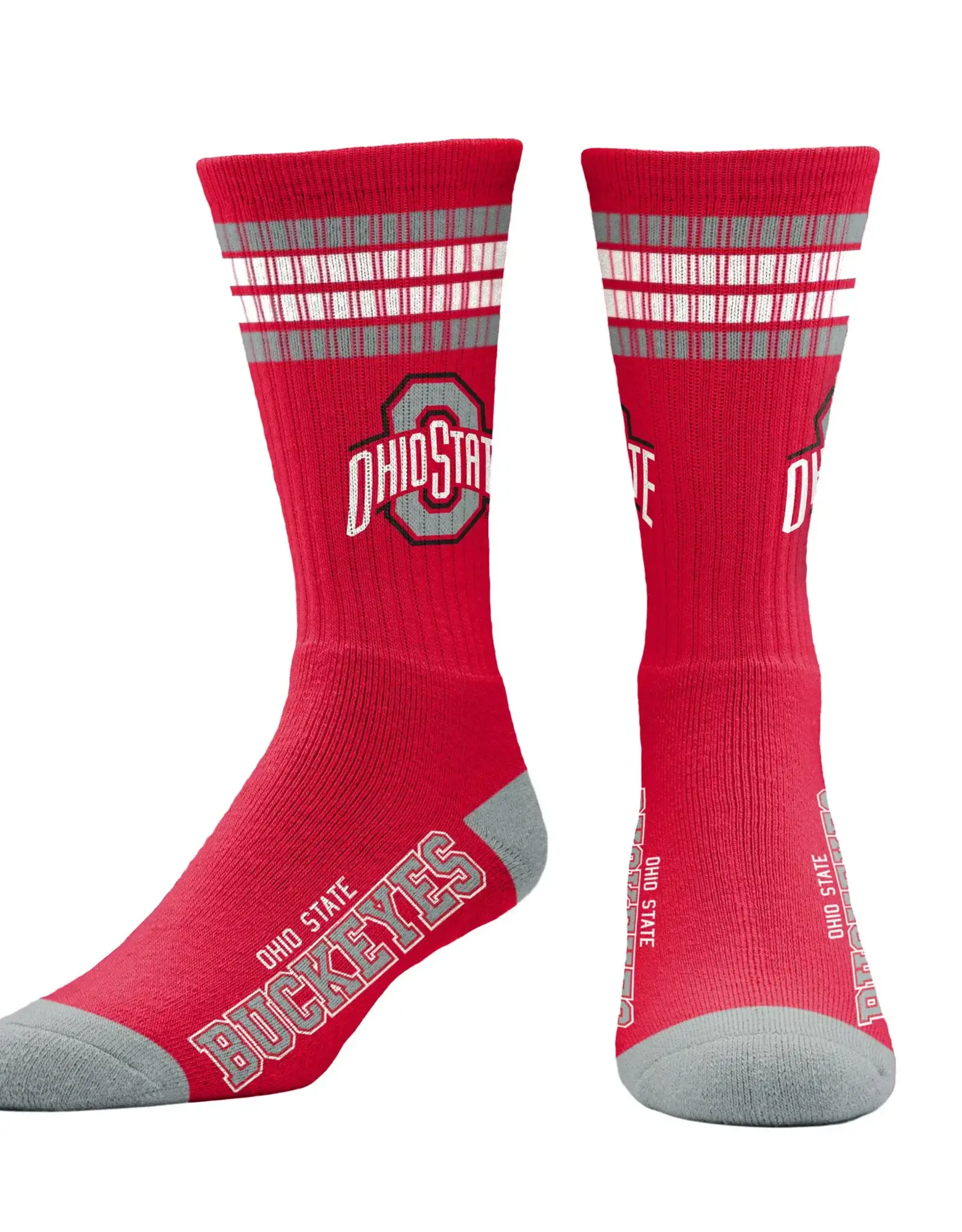 For Bare Feet Ohio State Buckeyes Men's Deuce Crew Socks