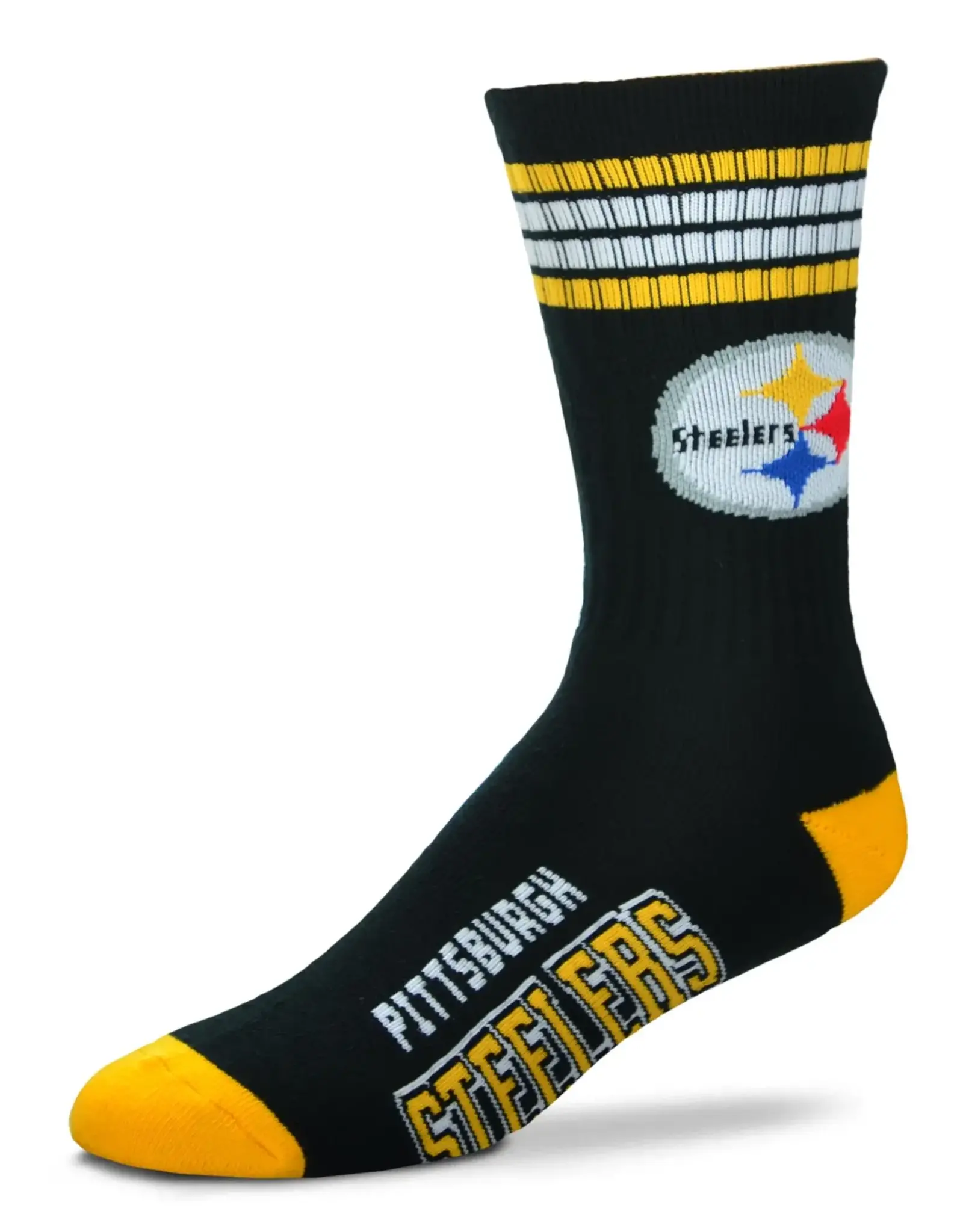 For Bare Feet Pittsburgh Steelers Men's Deuce Crew Socks